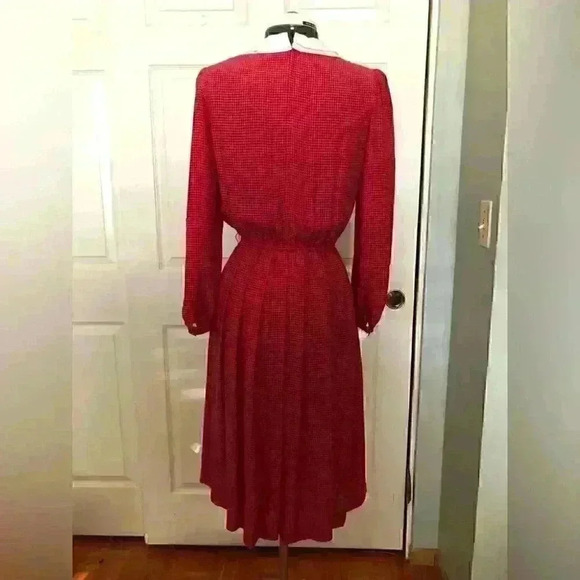 Vtg Retro 80s Mammina Tokyo Chiffon Dress Plaid Re - Picture 3 of 11